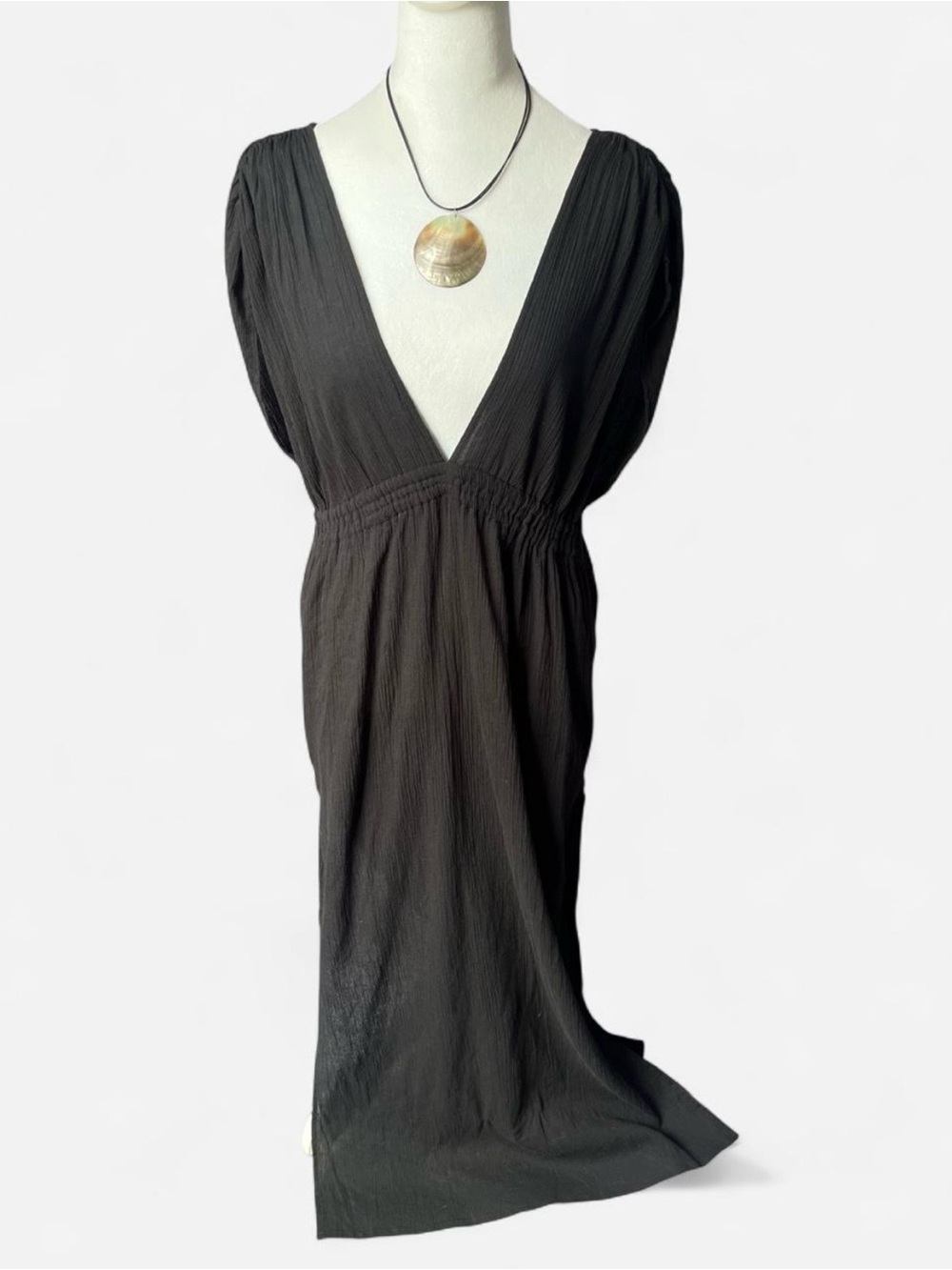 Deep V Black Maxi Dress